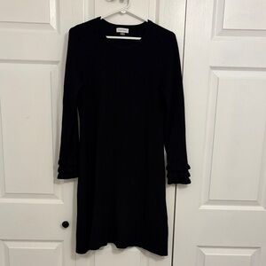Calvin Klein Elegant Black Long Sleeve Dress